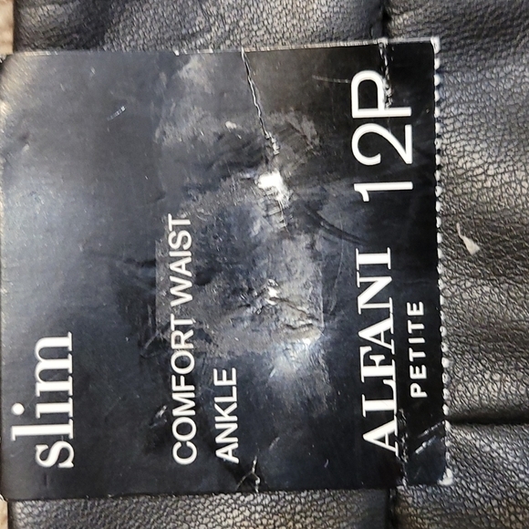 𝅺Alfani Women's Faux Leather Finish Slim Fit Petite Pants - Picture 10 of 16